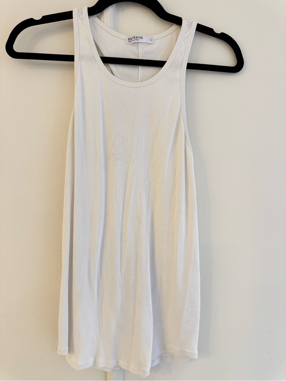 Stateside White Ribbed Scoop Neck Tank